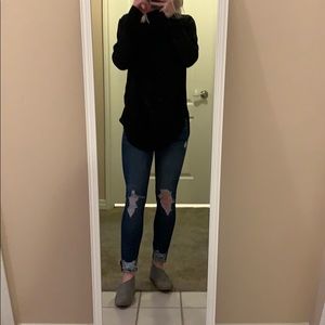 Black Long Sleeve Silk Office Shirt